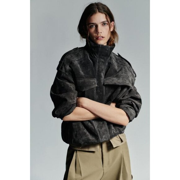 ZARA SUEDE LEATHER JACKET - Picture 6 of 8